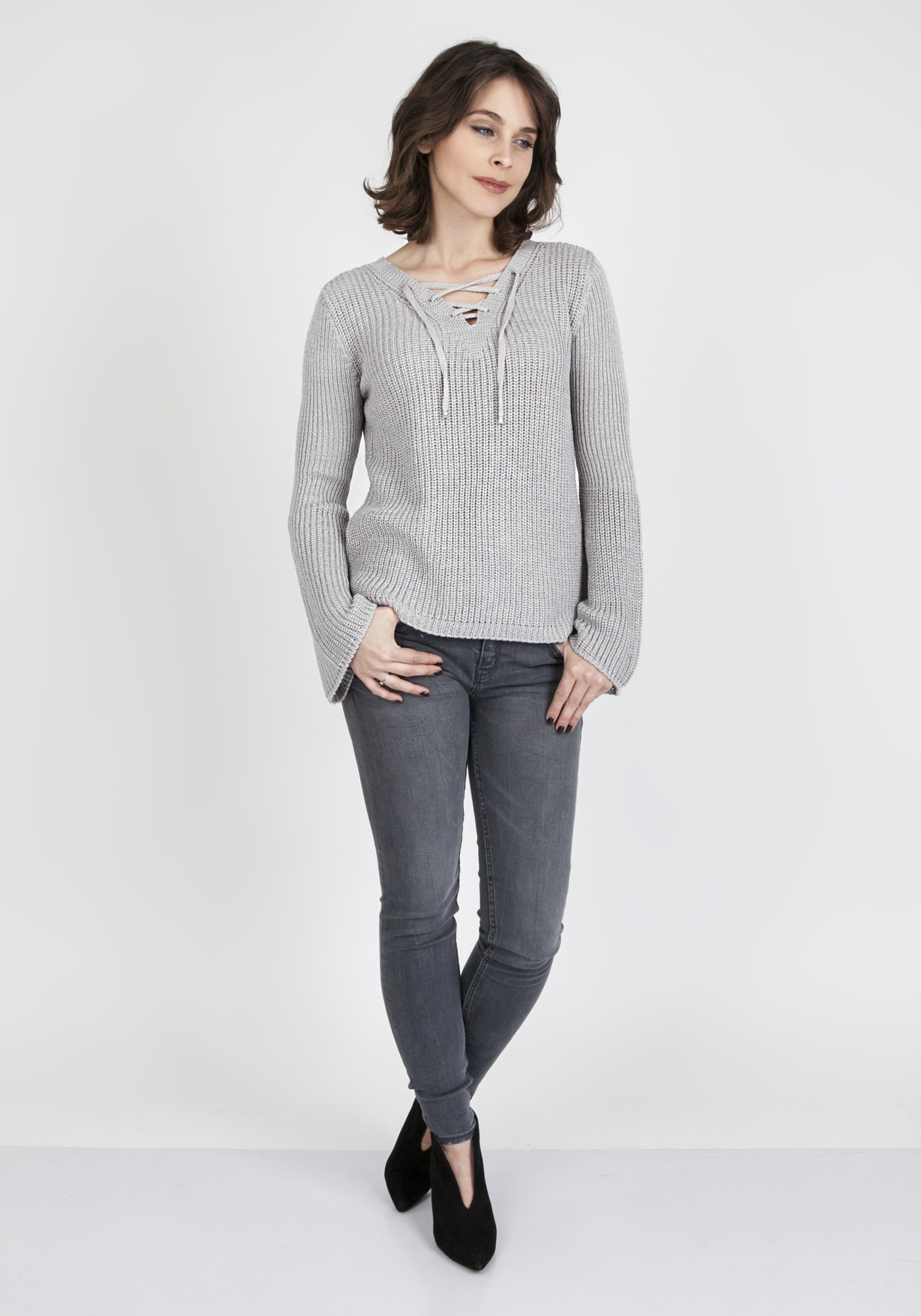 Dámský svetr Kylie SWE 117 Sweater Grey - MKMSwetters S
