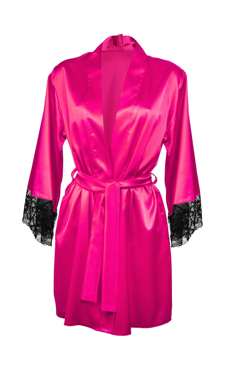 DKaren Housecoat Adelaide Dark Pink S tmavě růžová