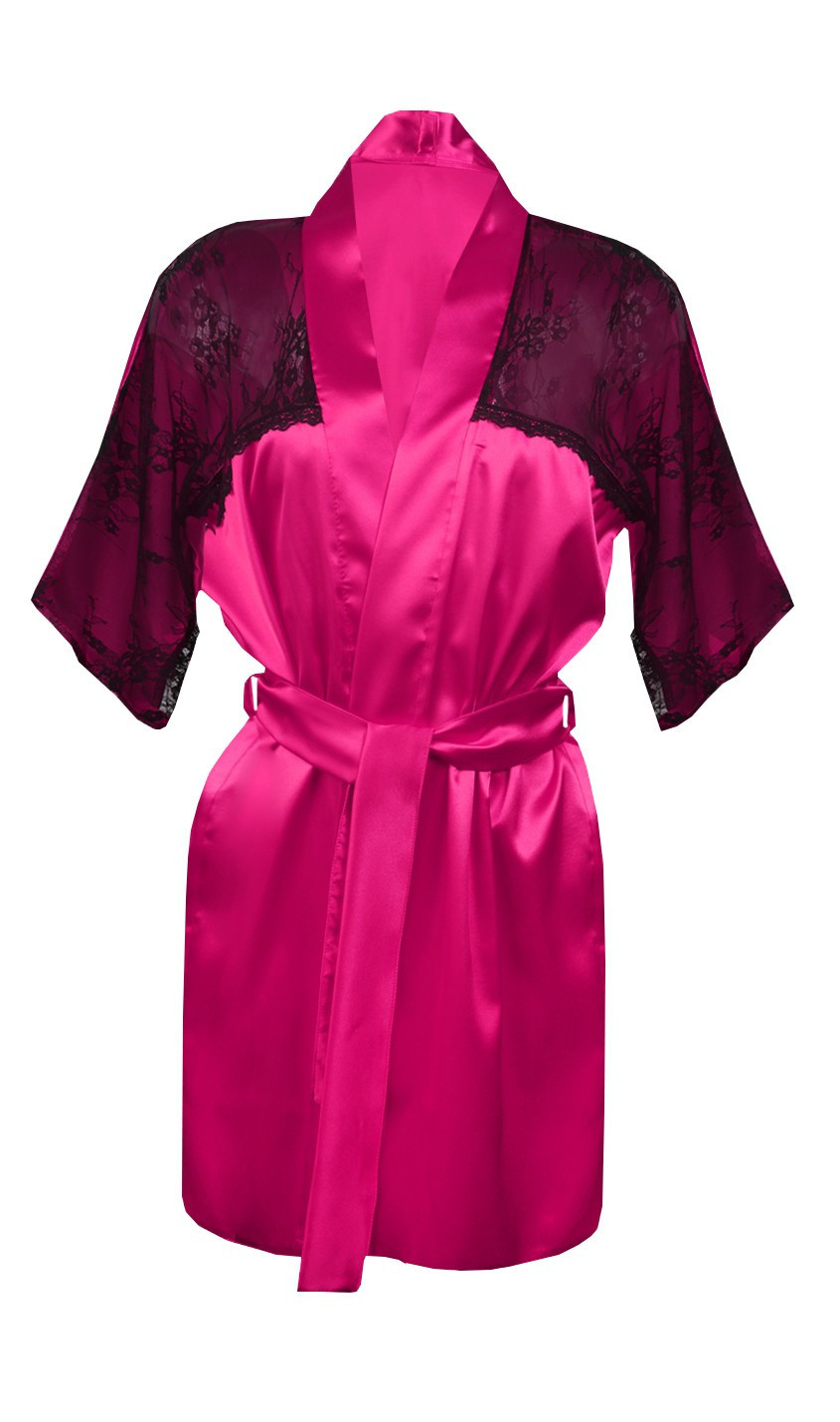 DKaren Housecoat Barbara Dark Pink XL tmavě růžová