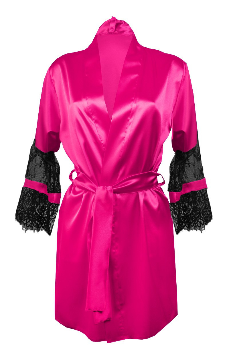 DKaren Housecoat Beatrice Dark Pink S tmavě růžová