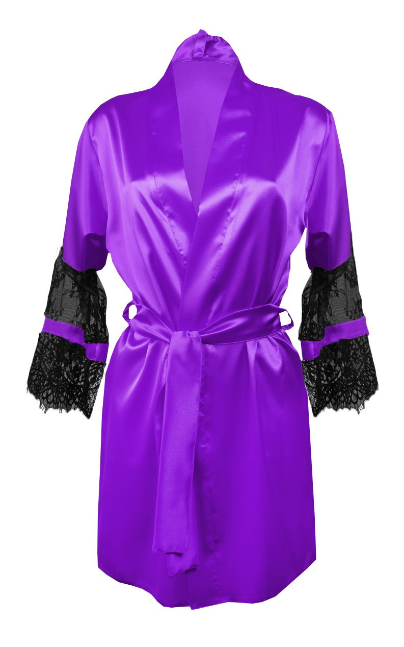 DKaren Housecoat Beatrice Violet XL Violet