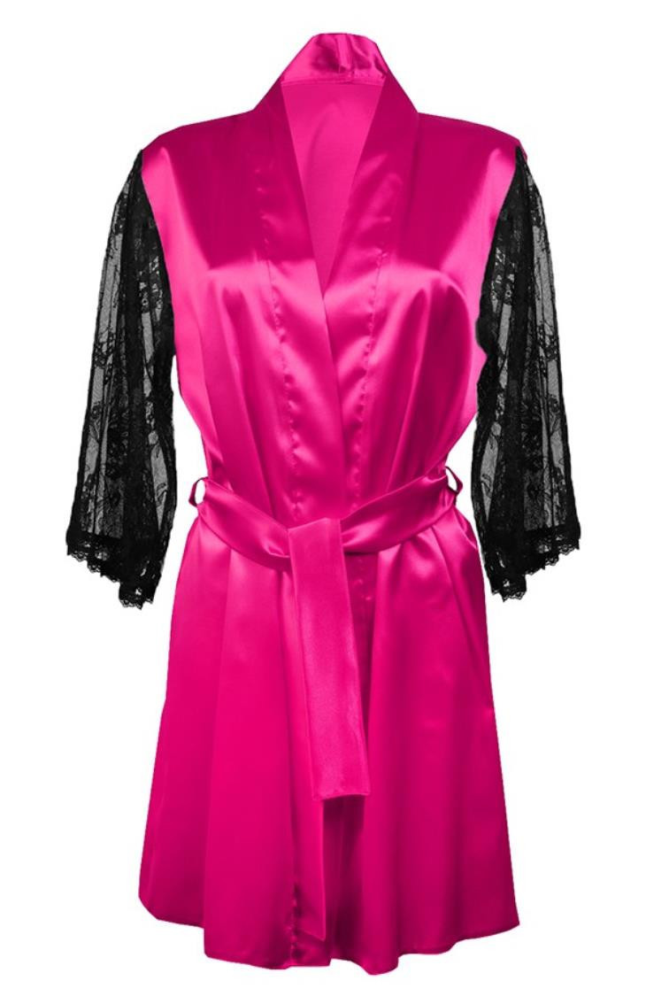 DKaren Housecoat Elizabeth Dark Pink L tmavě růžová