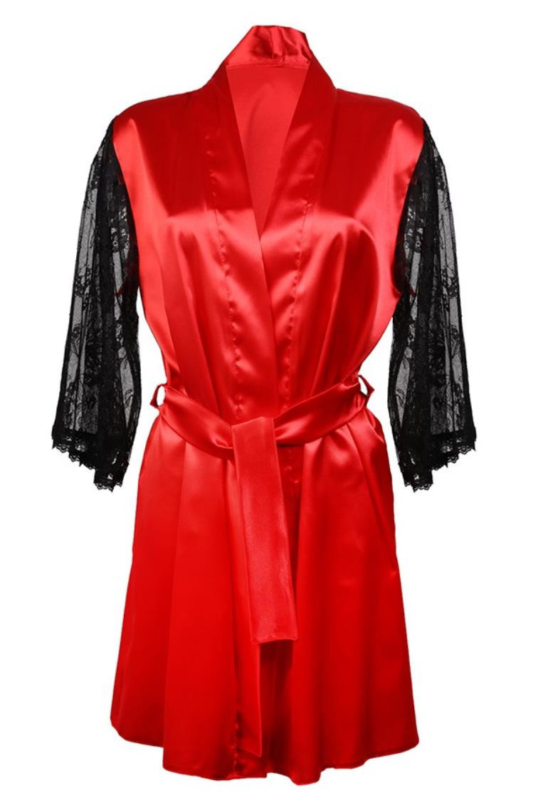 DKaren Housecoat Elizabeth Red XS červená