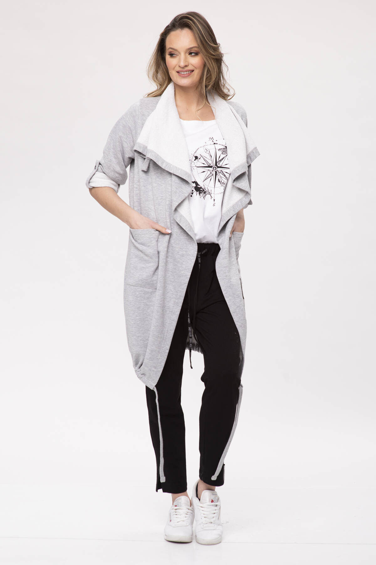 Look Made With Love Kabát 500 Comfy Grey Melange L/XL šedá melanž