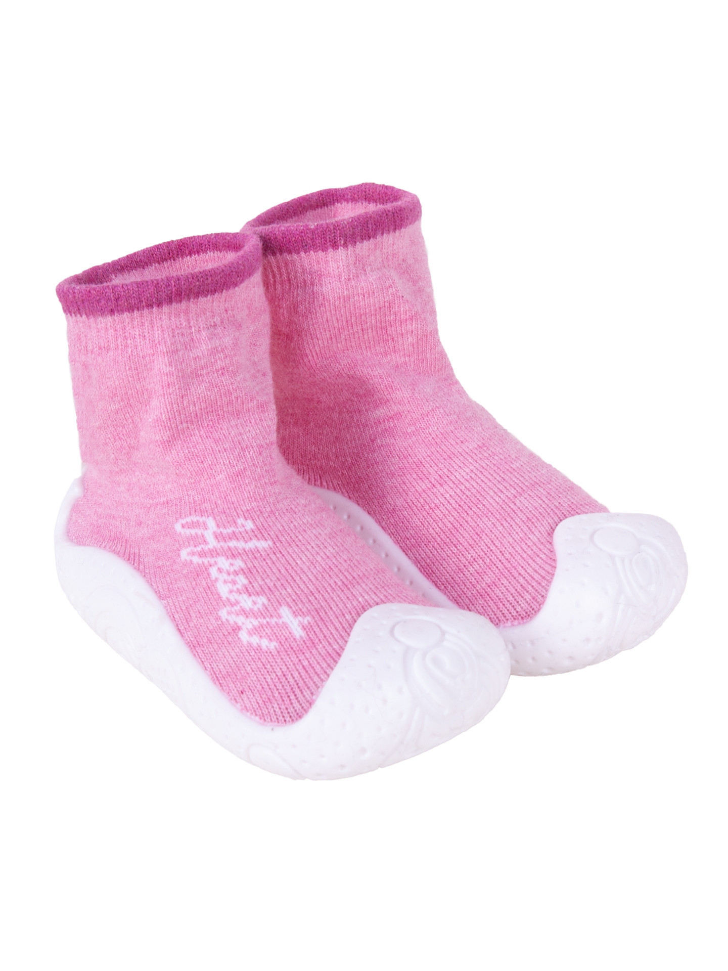 Yoclub Dětské dívčí protiskluzové ponožky s gumovou podrážkou OBO-0136G-AA0B Pink 22