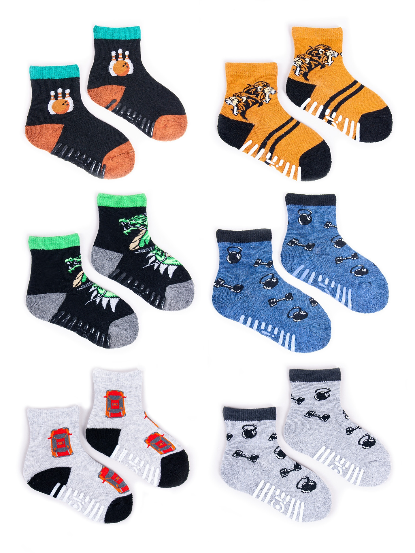 Yoclub Dětské poloterry bavlněné ponožky SKA-0020C-AA0A Vícebarevné 17-19