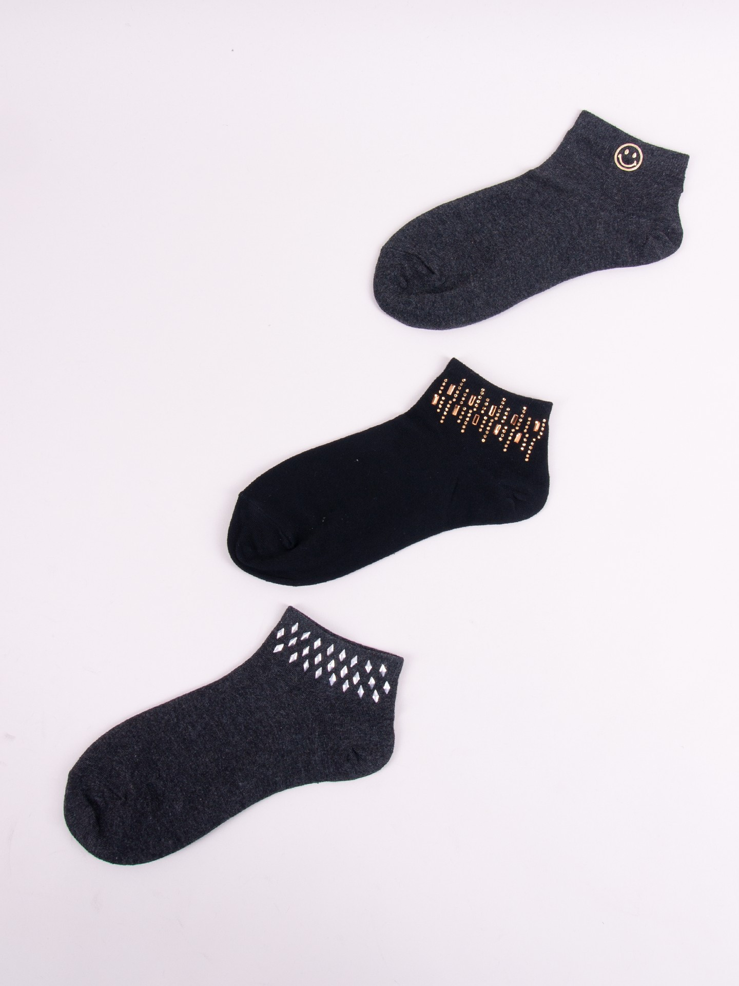 Yoclub Dámské ponožky s krystaly 3-pack SKS-0001K-000B Multicolour 36-41