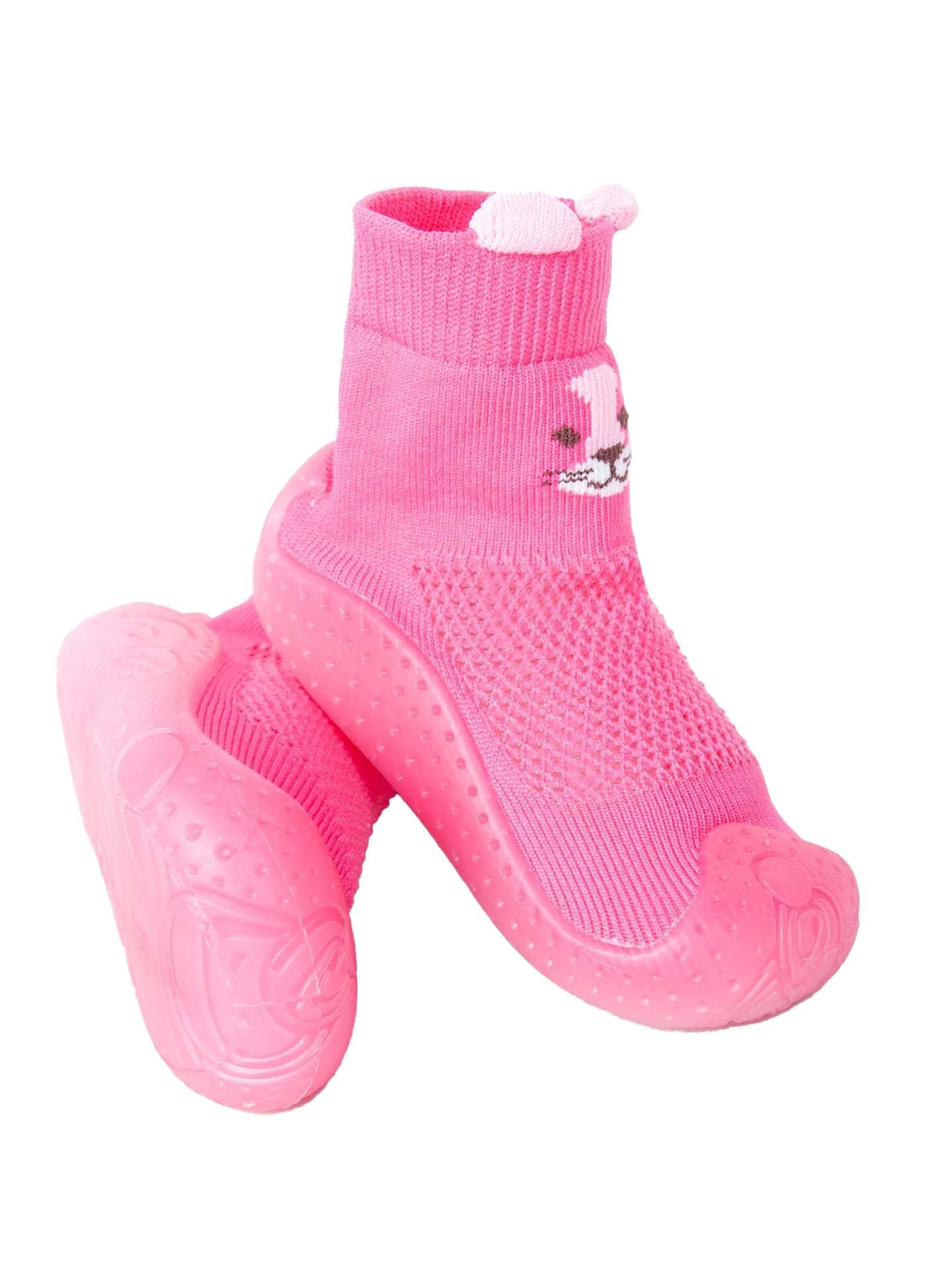 Yoclub Dětské dívčí protiskluzové ponožky s gumovou podrážkou OBO-0174G-0600 Pink 23