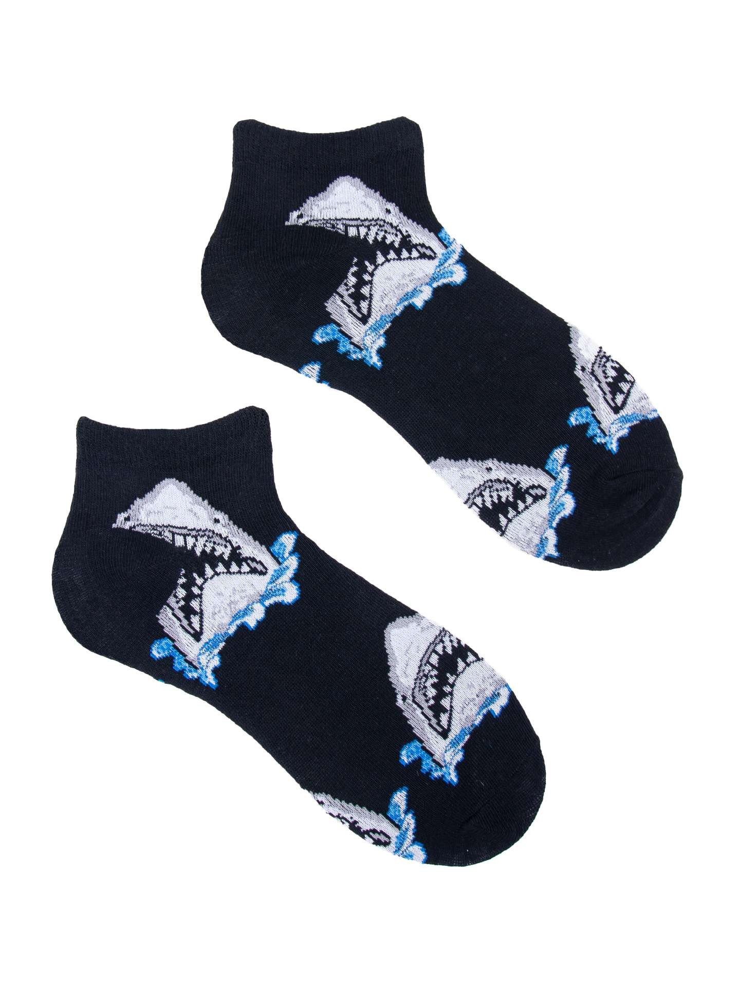 Yoclub Kotníkové vtipné bavlněné ponožky Vzory barev SKS-0086U-B100 Black 39-42