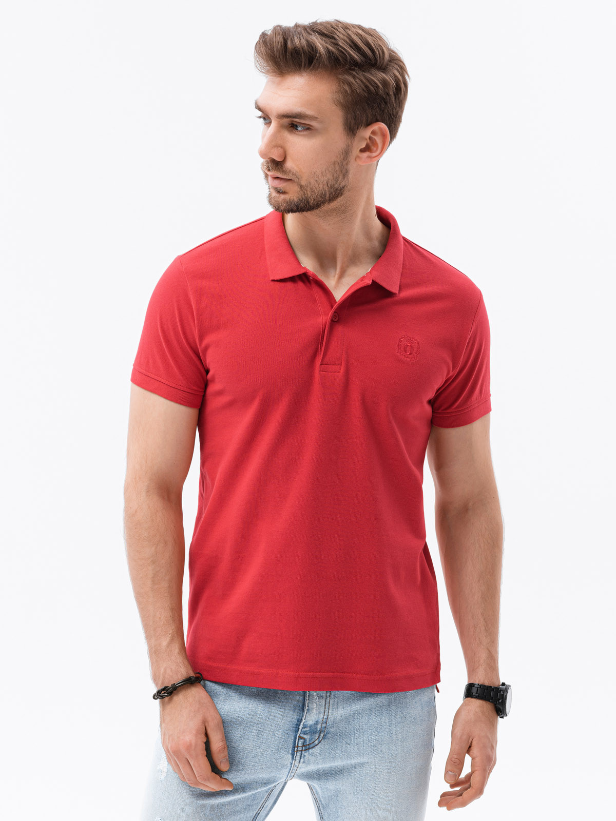 Ombre Polo trička S1374 Červená M
