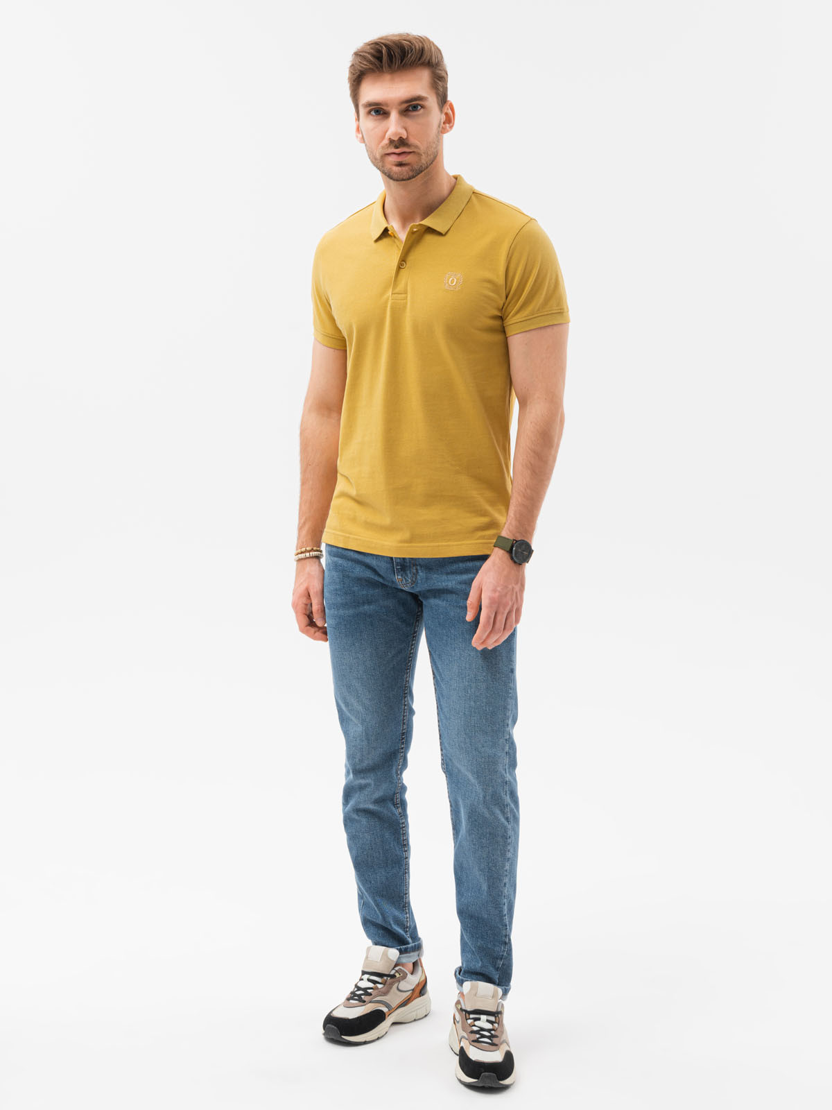 Ombre Polo trička S1374 Žlutá L