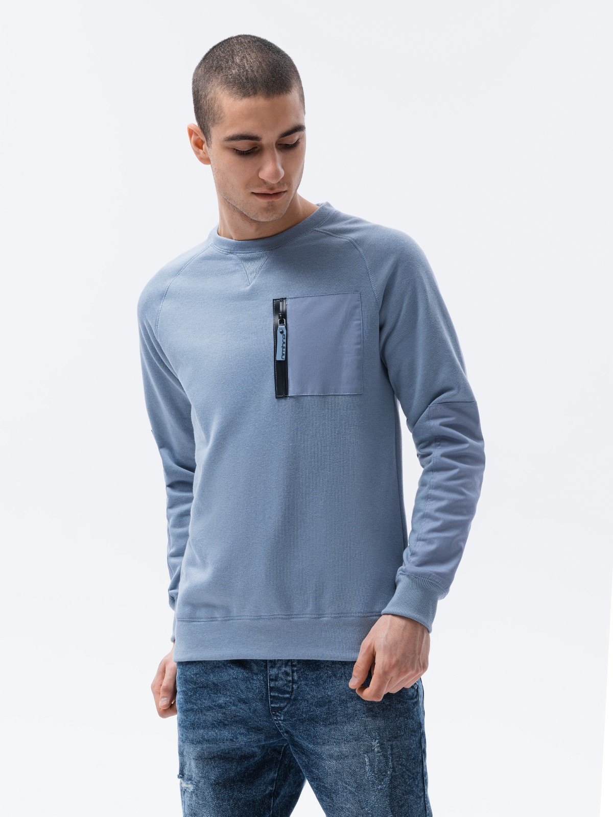 Ombre Sweatshirt B1151 Světle modrá L