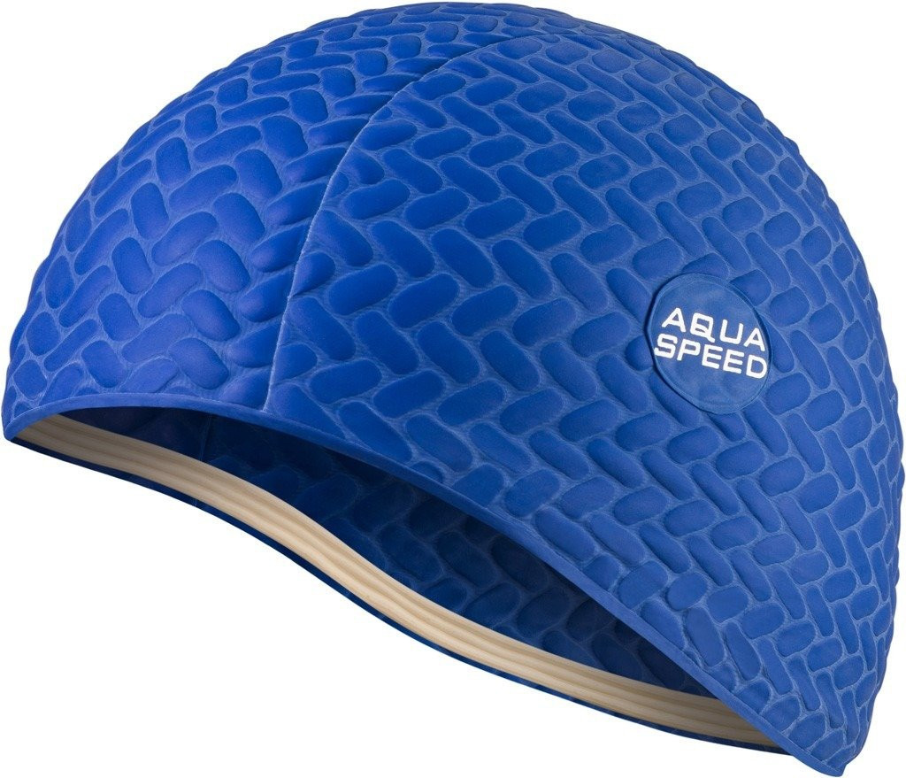 AQUA SPEED Plavecká čepice pro dlouhé vlasy Bombastic Tic-Tac Navy Blue OS