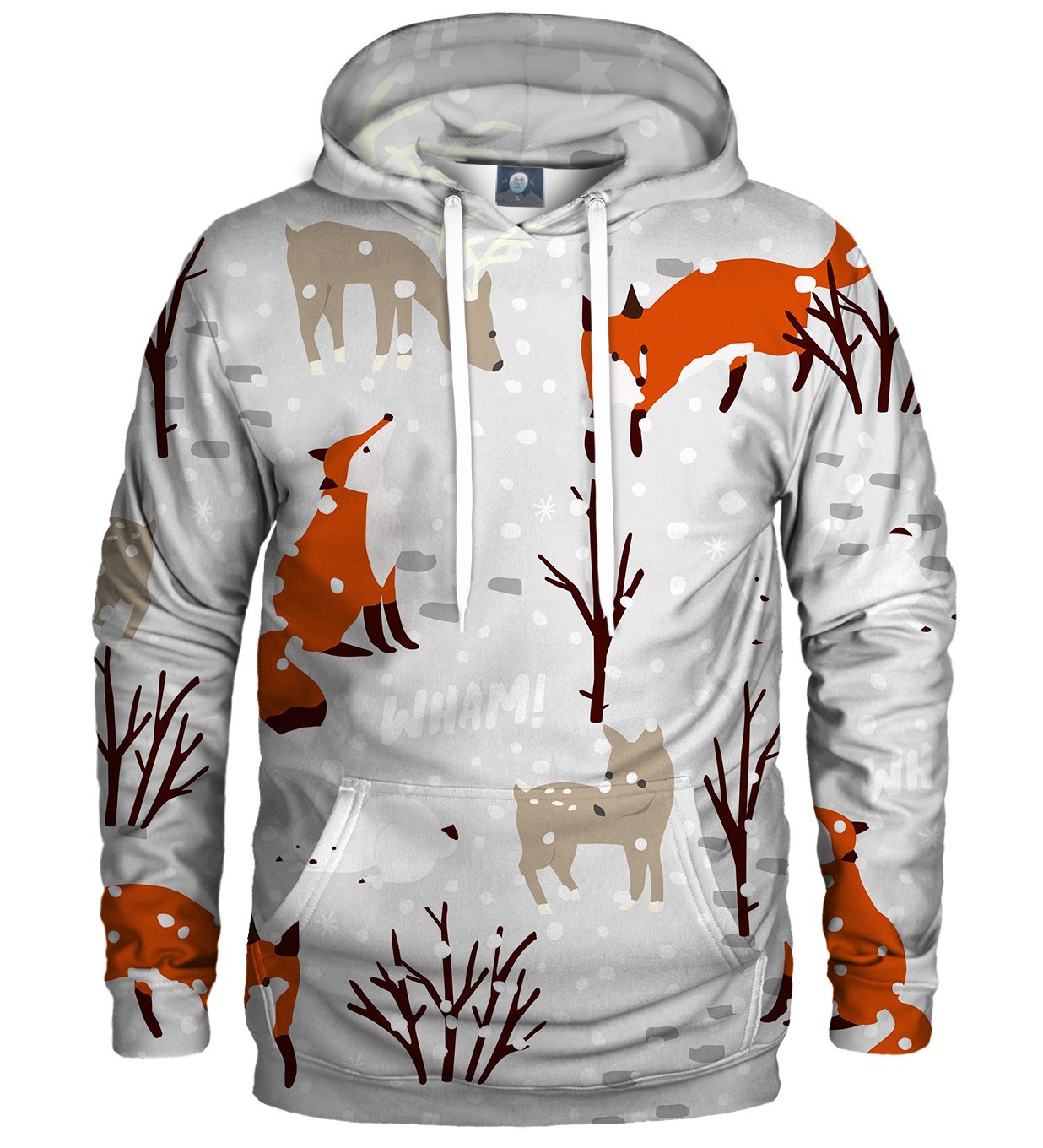 Aloha From Deer What Does The Fox Say Mikina s kapucí H-K AFD148 White XXXL