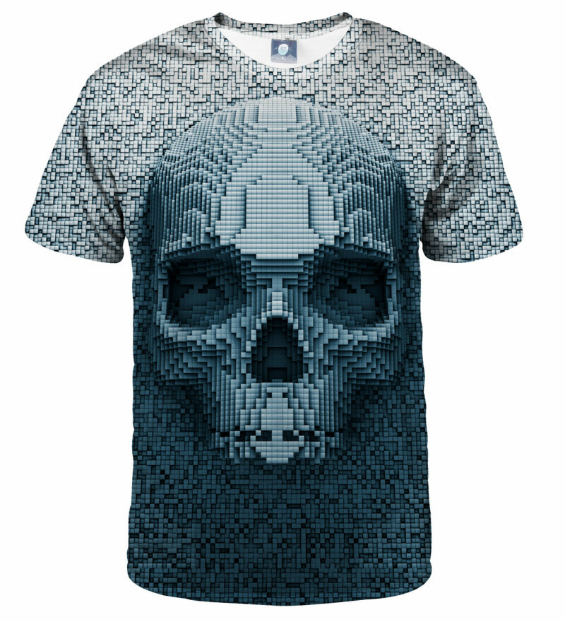 Aloha From Deer Pixel Skull T-Shirt TSH AFD343 Blue XS
