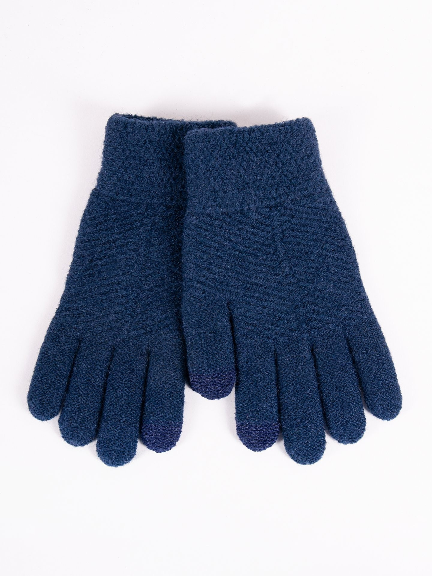 Dívčí pětiprsté dotykové rukavice Yoclub RED-0085G-005C-002 námořnická modrá 18