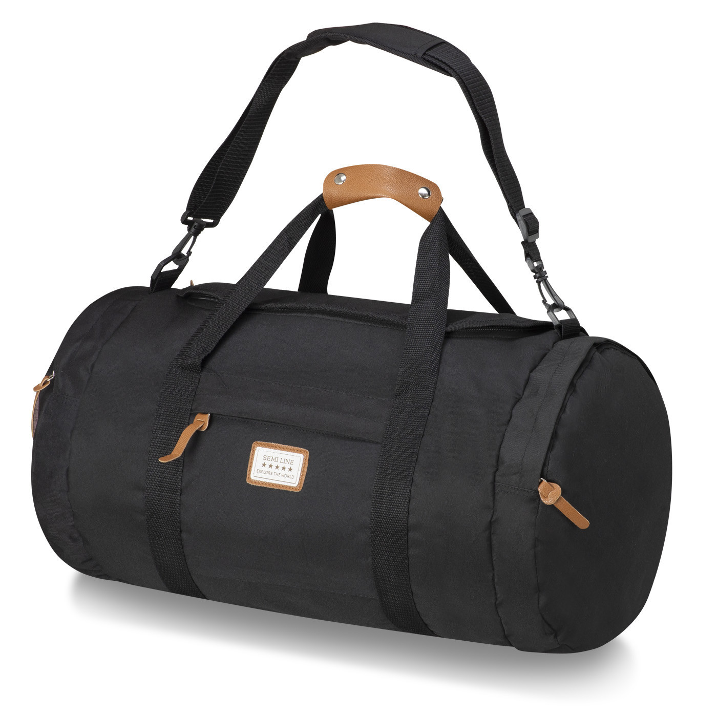 Semiline Fitness_Travel Bag A3028-1 Black 54,5 cm x průměr 30
