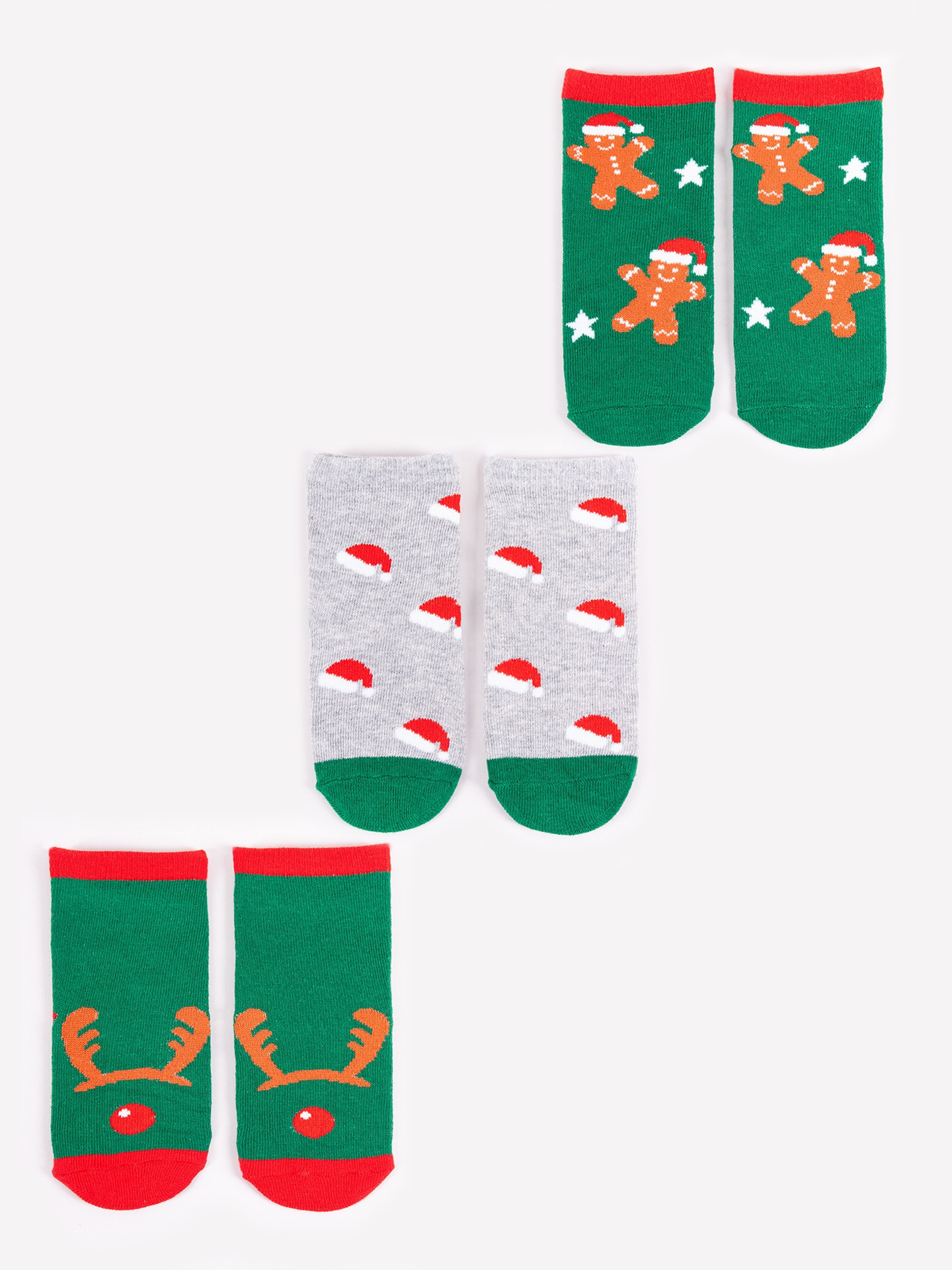 Yoclub Dětské vánoční ponožky 3Pack SKA-X013B-AA00 Multicolour 20-22