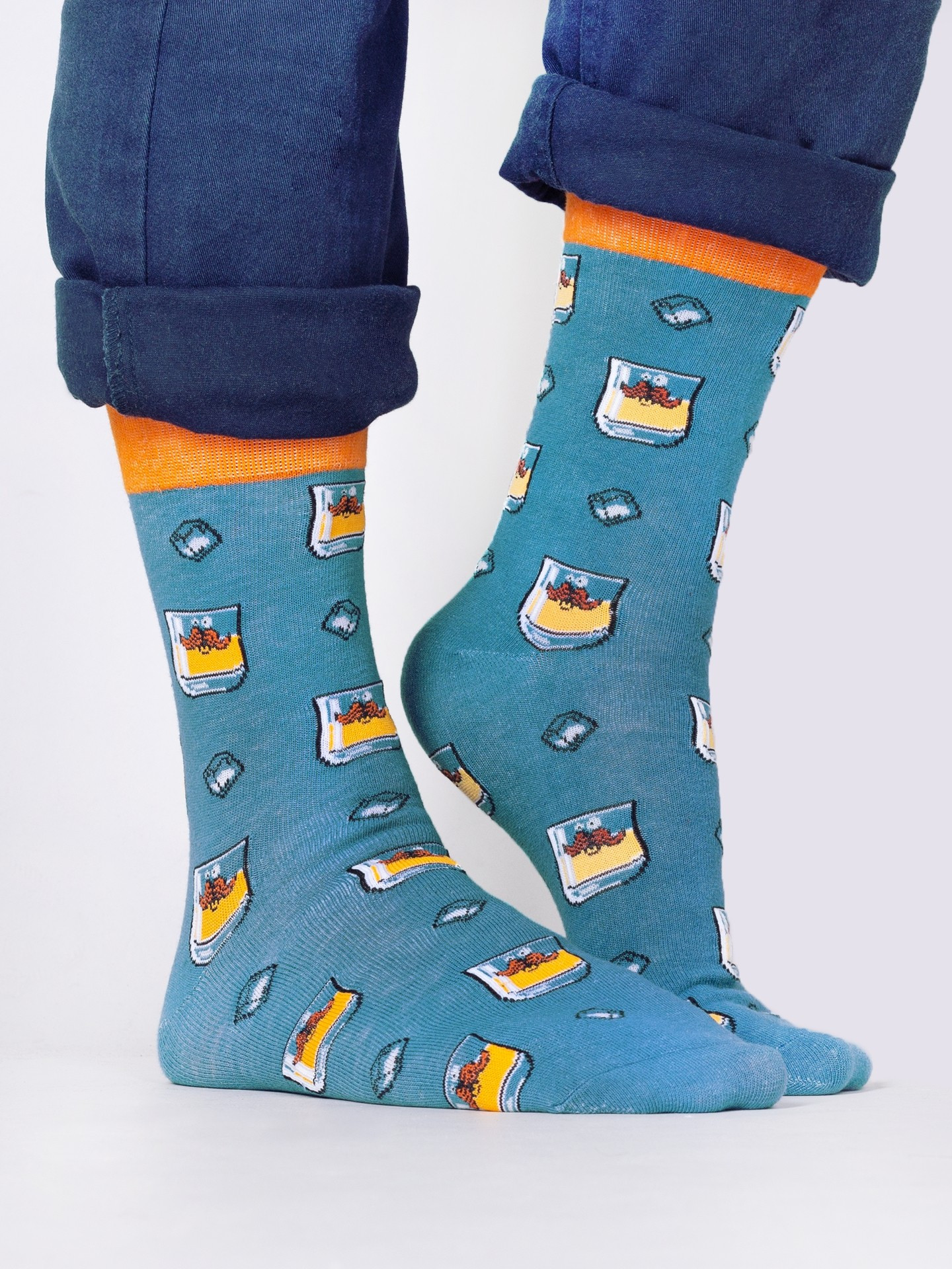 Yoclub Bavlněné ponožky Vzory Barvy SKA-0054F-H600 Modrá 39-42