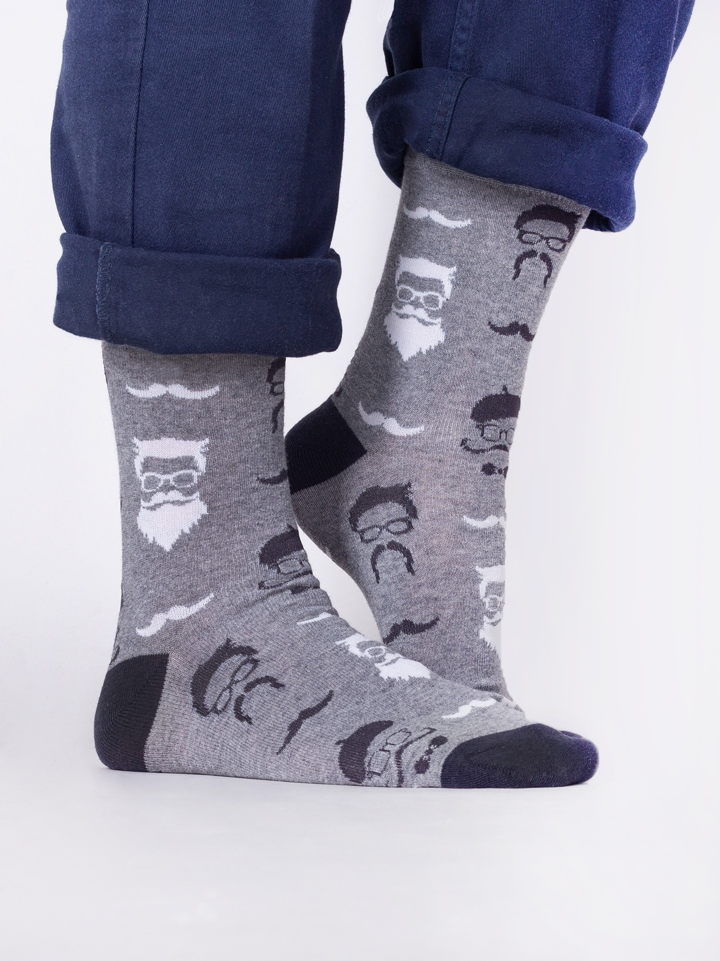 Yoclub Bavlněné ponožky Vzory Barvy SKA-0054F-H700 Grey 39-42