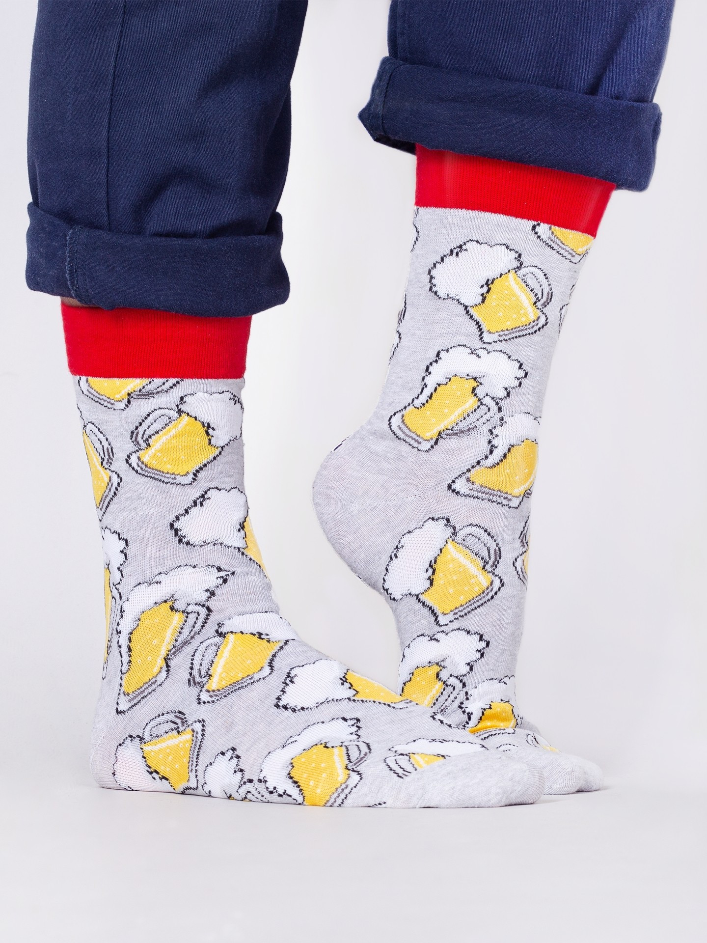 Yoclub Bavlněné ponožky Vzory Barvy SKA-0054F-H800 Grey 43-46