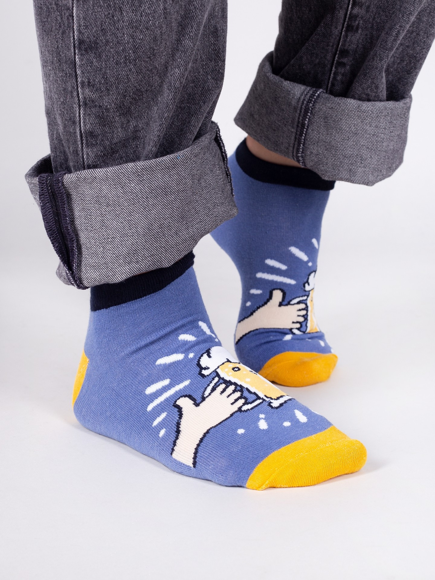 Yoclub Bavlněné ponožky vzory barvy SKS-0086F-B800 Modrá 39-42