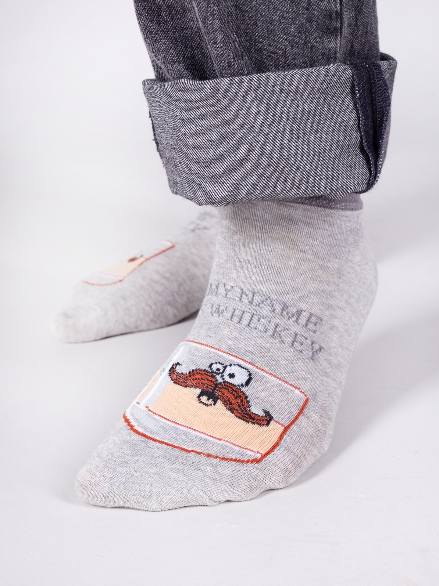 Yoclub Bavlněné ponožky Vzory Barvy SKS-0086F-C200 Grey 43-46