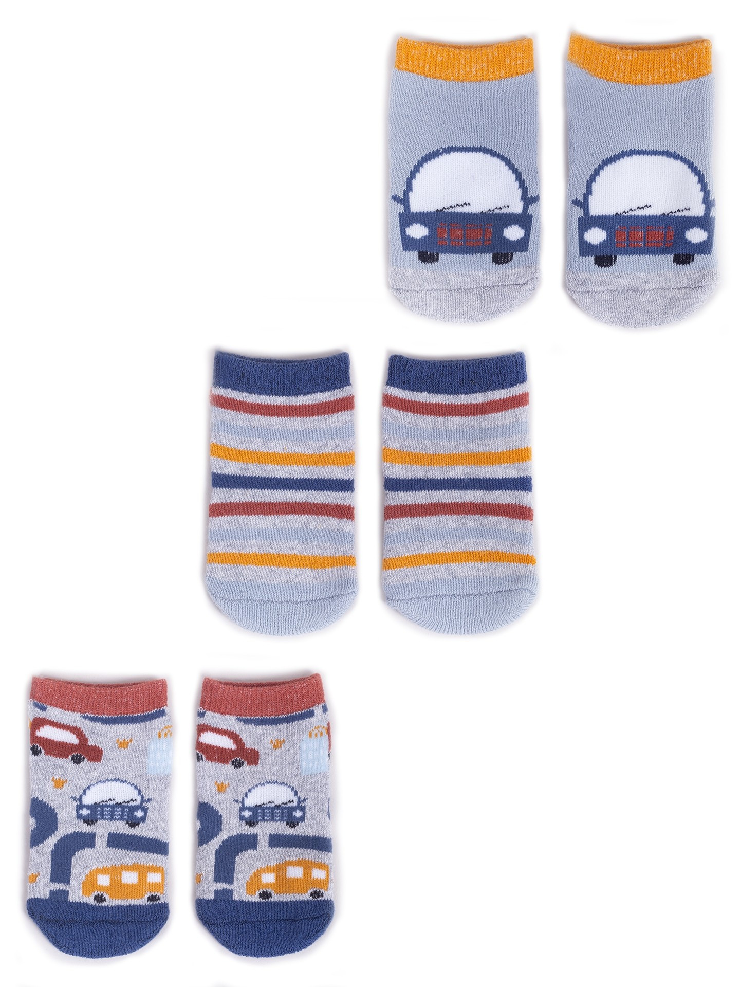 Yoclub 3Pack Dětské chlapecké ponožky SKA-0110C-AA30-0022 Vícebarevné 0-3 měsíce