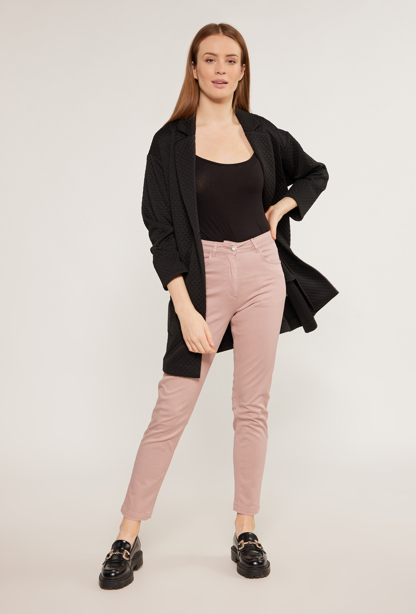 Monnari Kalhoty Fabric Viscose Kalhoty Pink 44