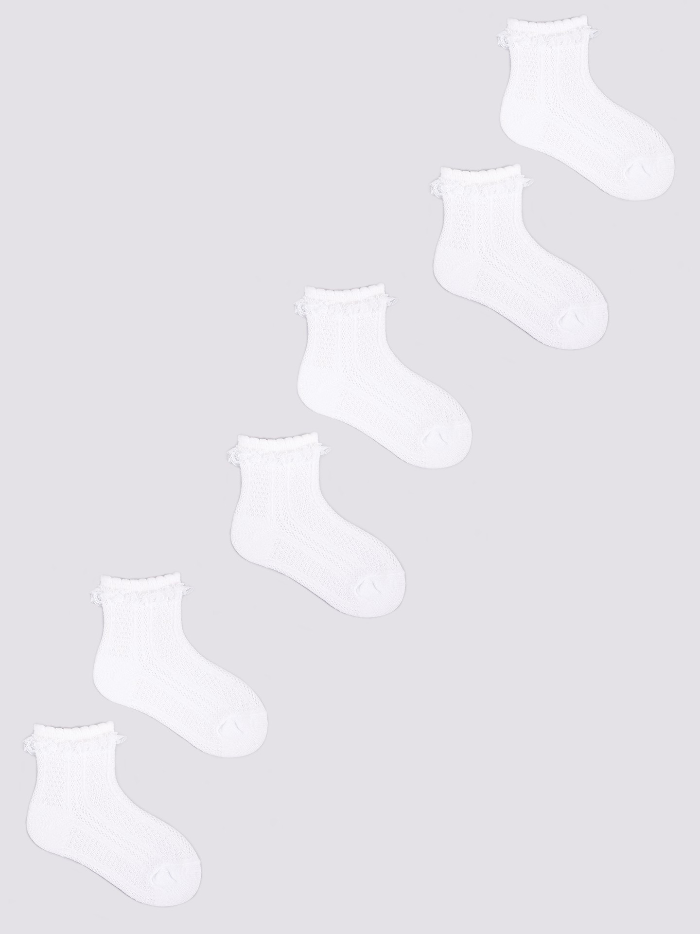 Yoclub Dívčí ponožky s volánkem 3Pack SKL-0008G-0100 White 27-30