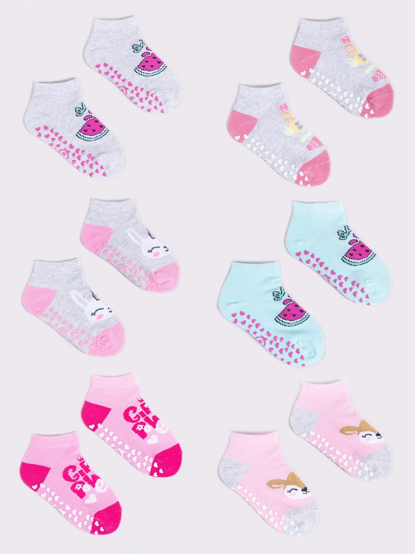 Yoclub Dívčí kotníkové ponožky 6Pack SKS-0089G-AA0A-002 Multicolor 17-19