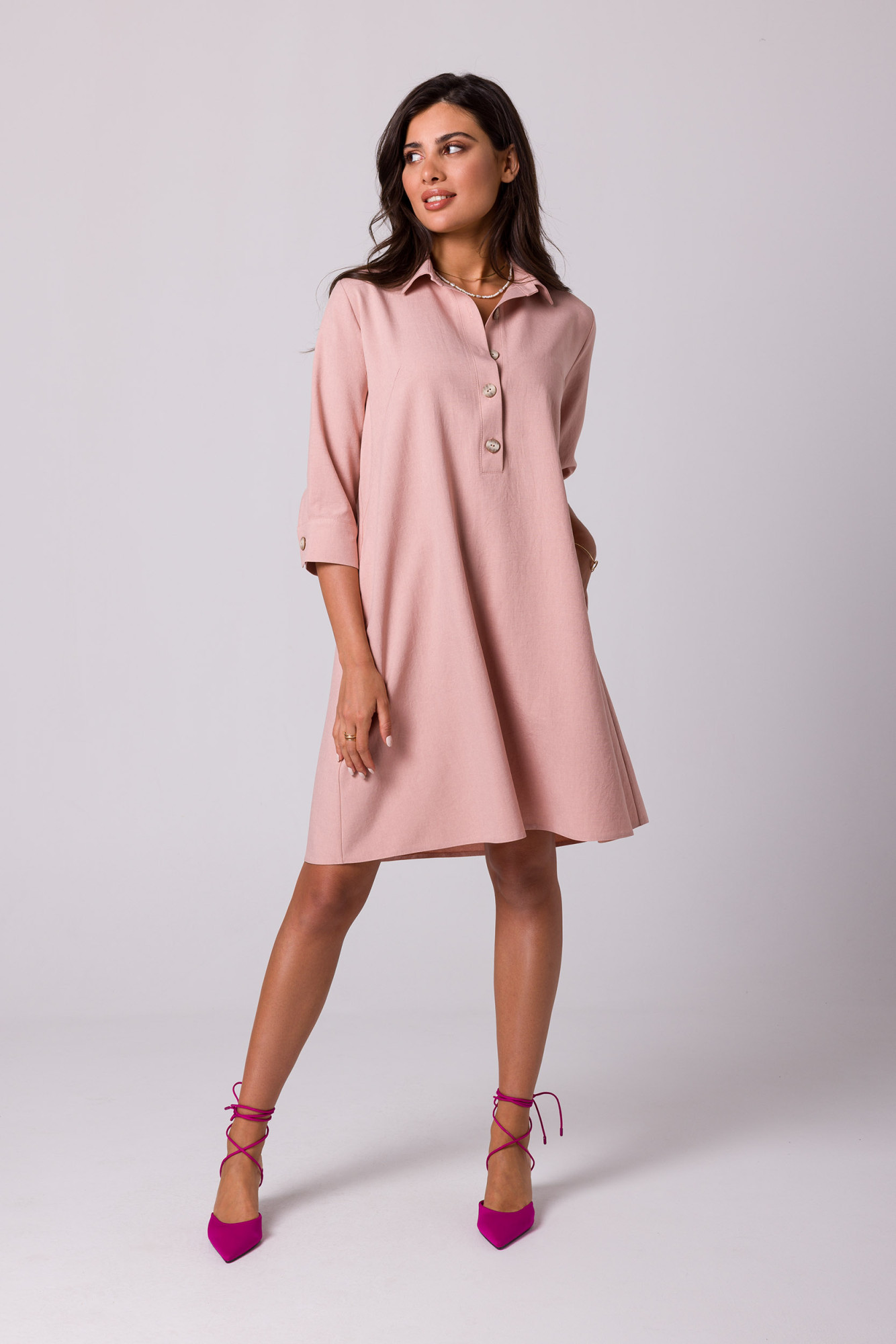 Šaty BeWear B257 Pink L