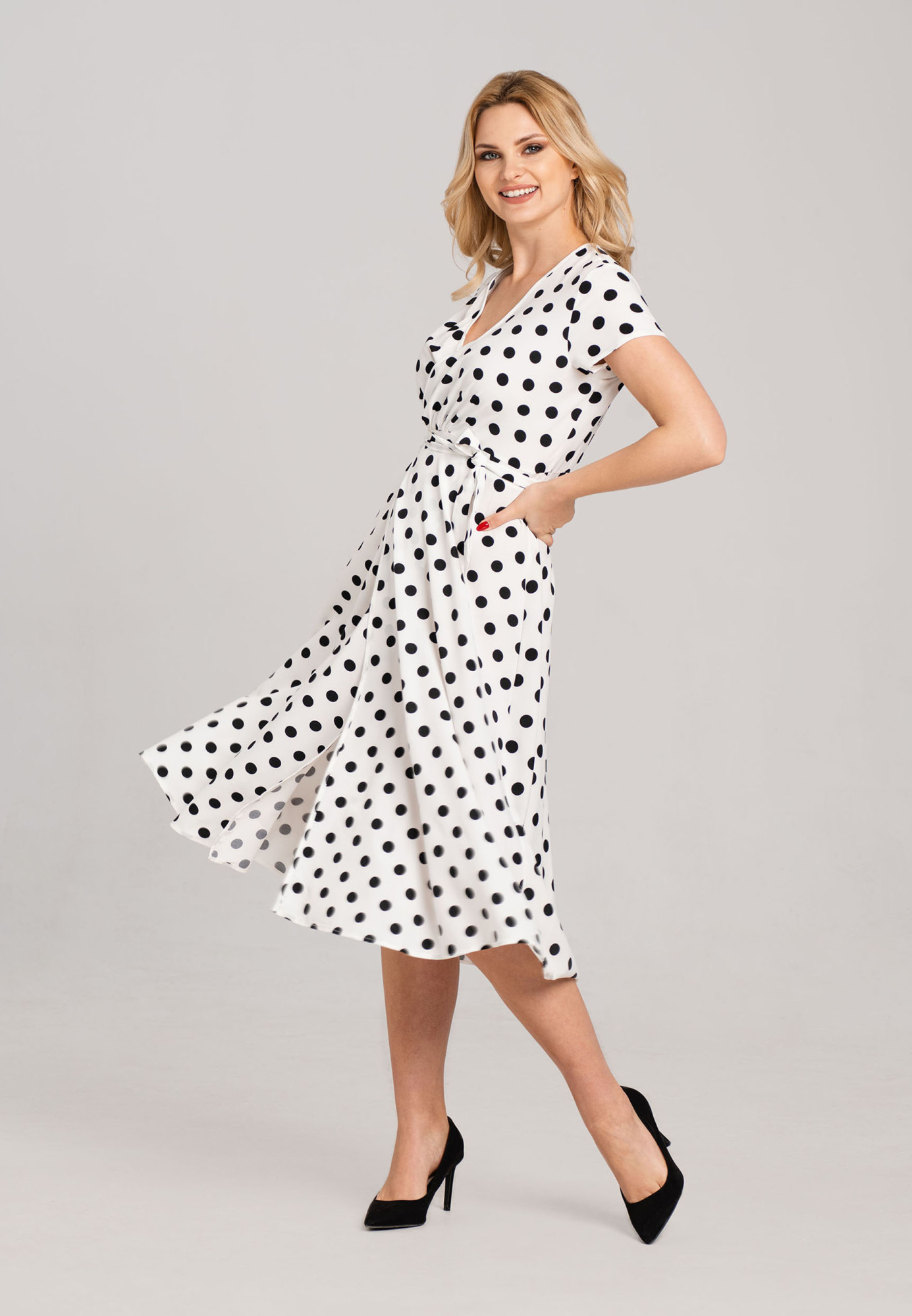 Look Made With Love Šaty N20 Polka Dots Black/White M