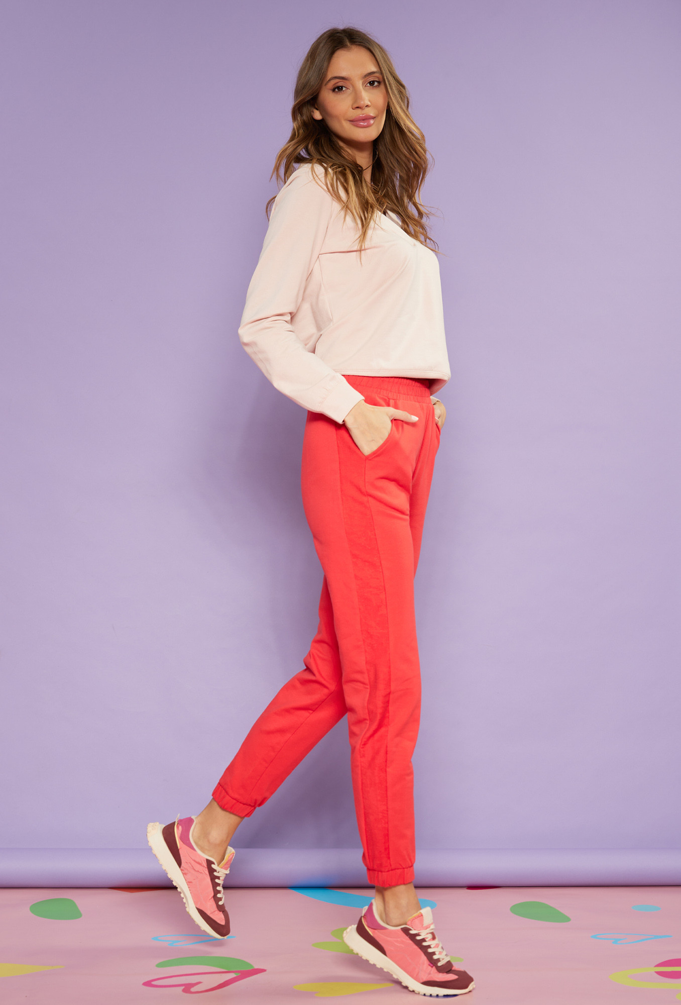 Monnari Kalhoty Bavlněné tepláky Multi Red XL