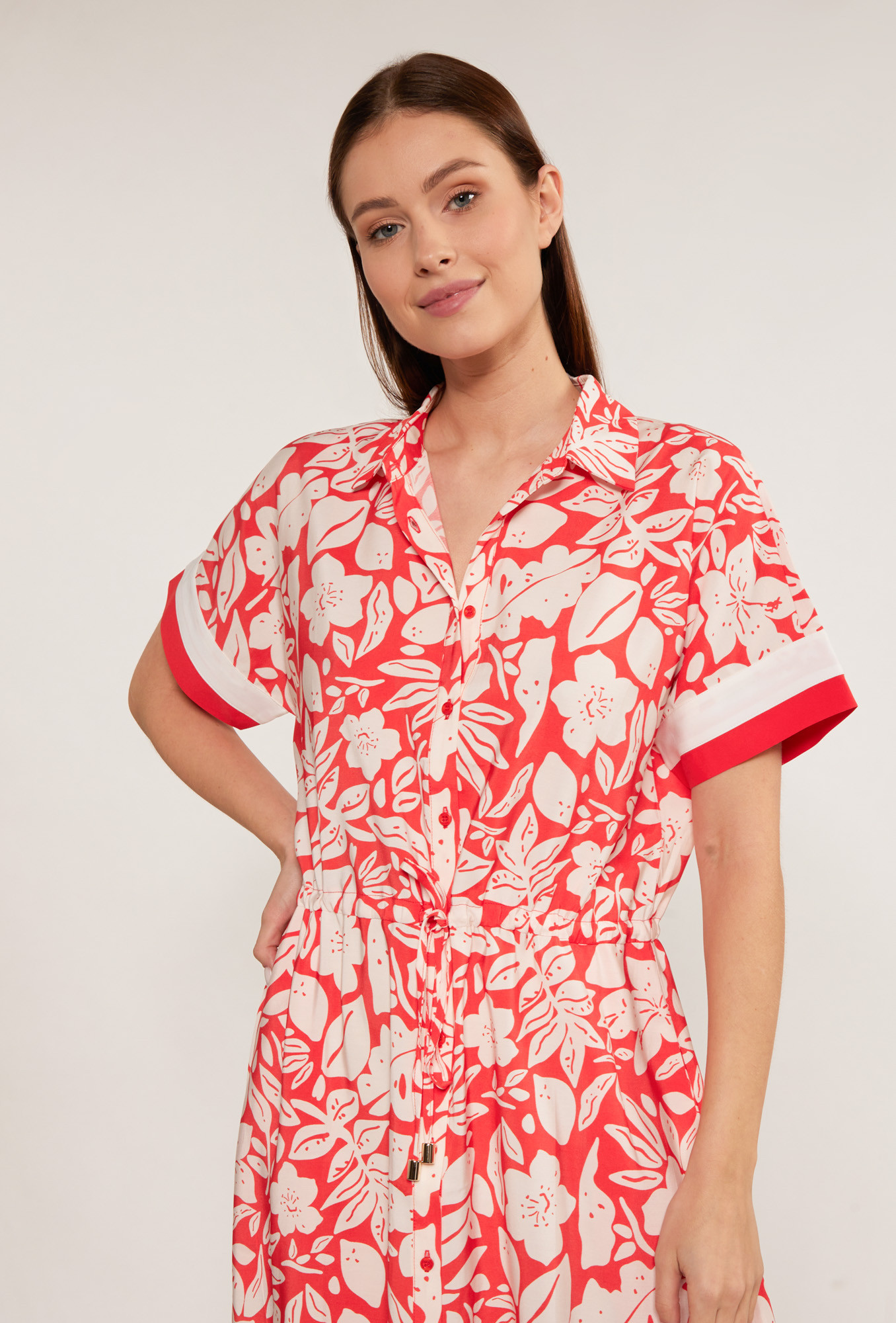 Monnari Maxi šaty Vzorované midi šaty s viskózou Multi Red 42
