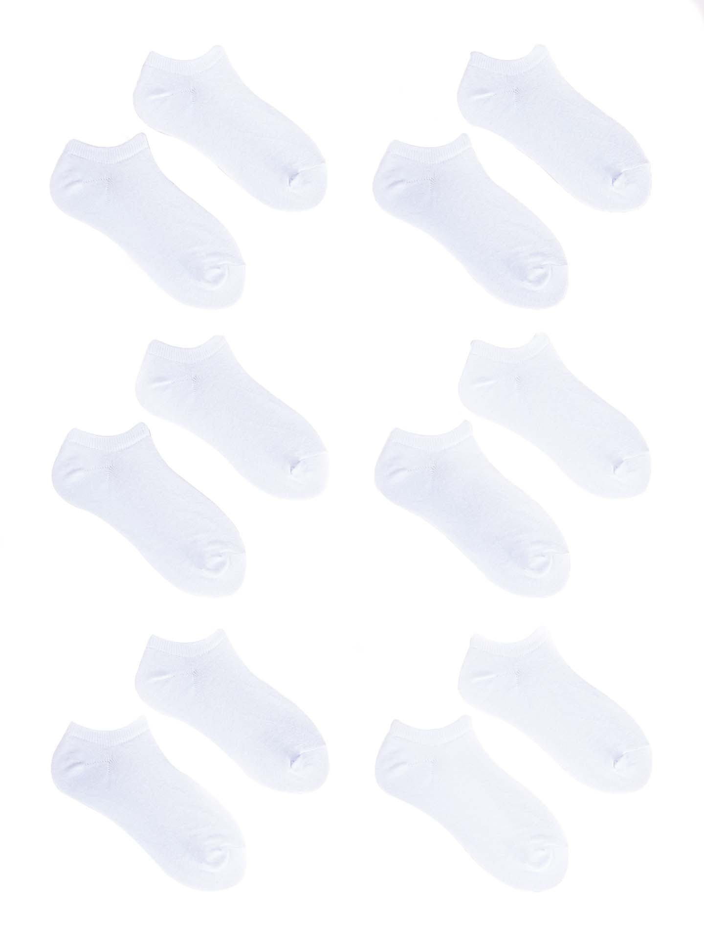 Yoclub 6Pack Základní kotníkové bílé ponožky SKS-0064U-0100-002 White 43-46