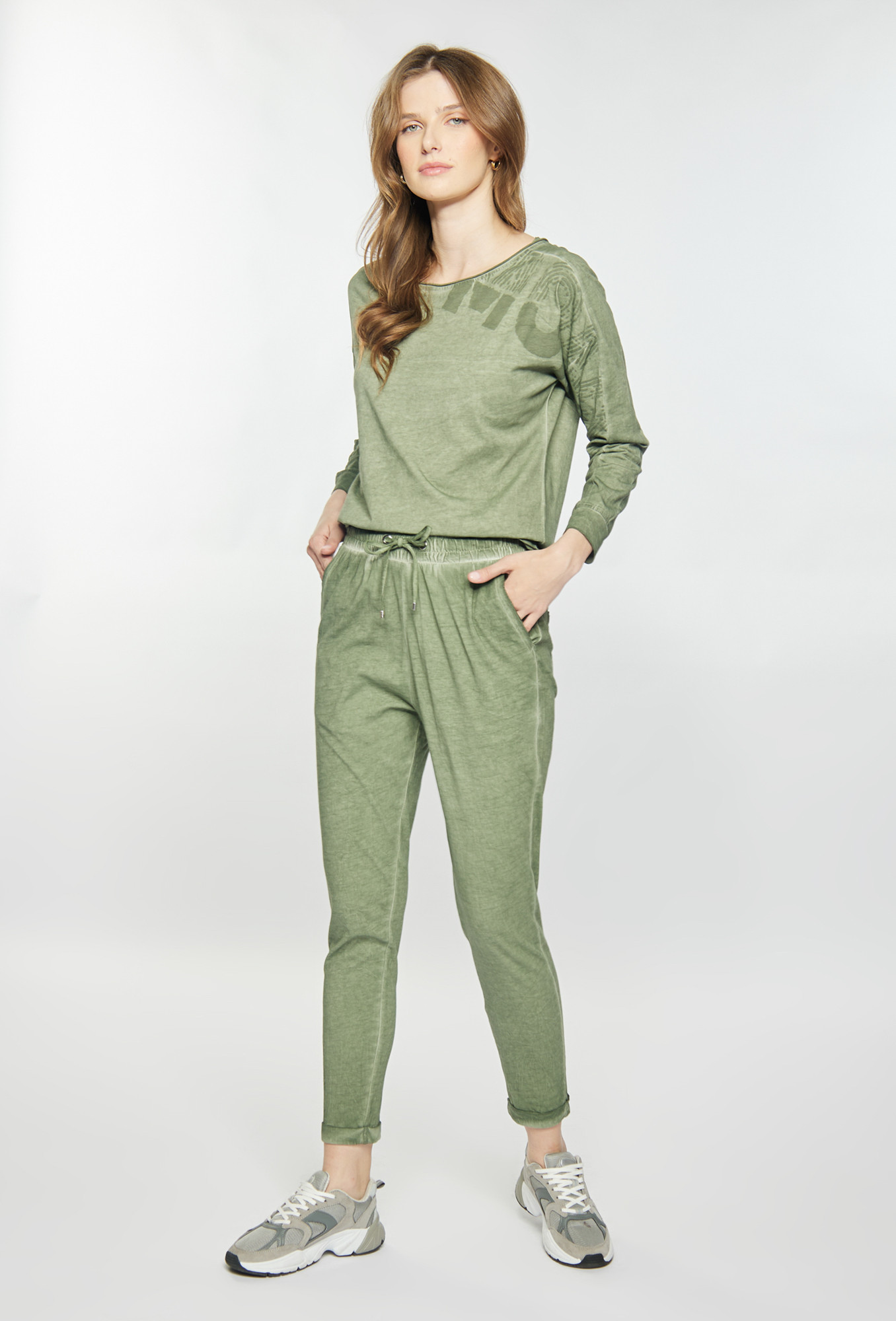 Kalhoty Monnari Tepláky s pracím efektem Zelená M