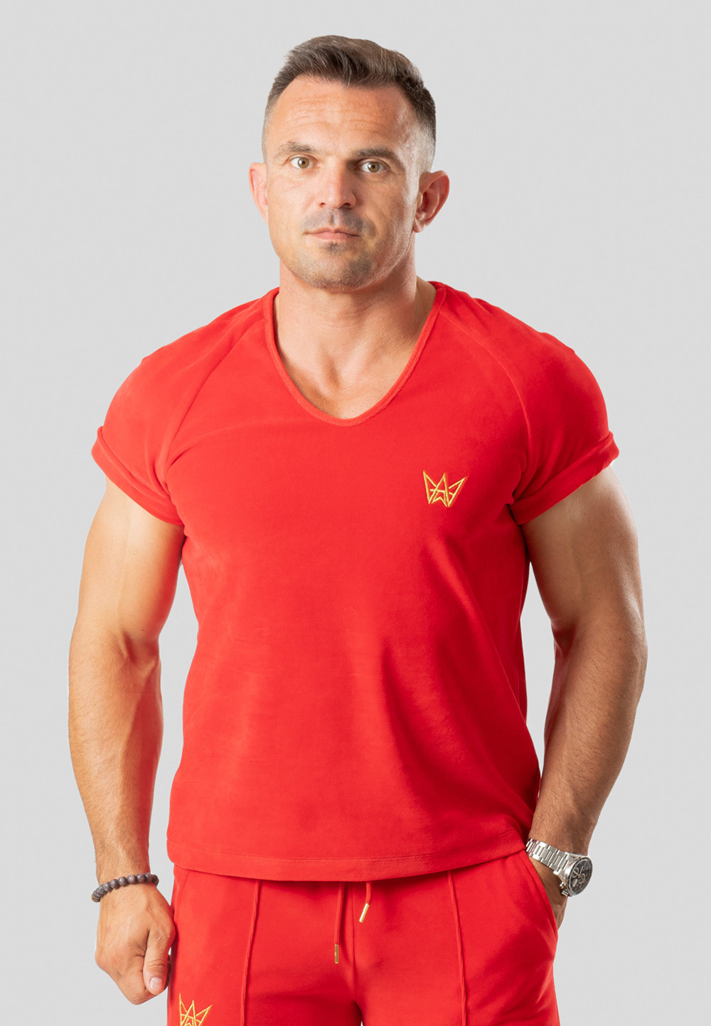 Tričko TRES AMIGOS WEAR W006-KKR Světle červená XL