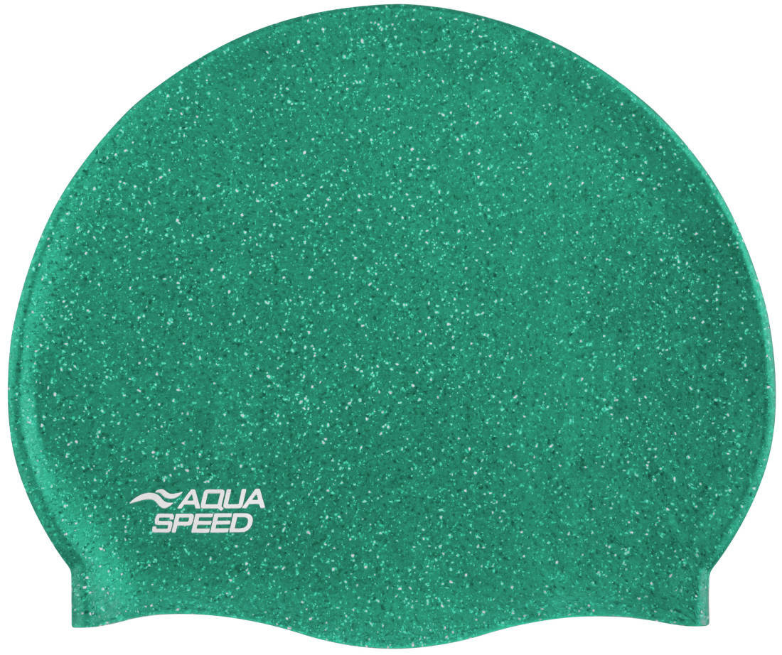 AQUA SPEED Plavecká čepice Reco Dark Green Pattern 12 L/XL