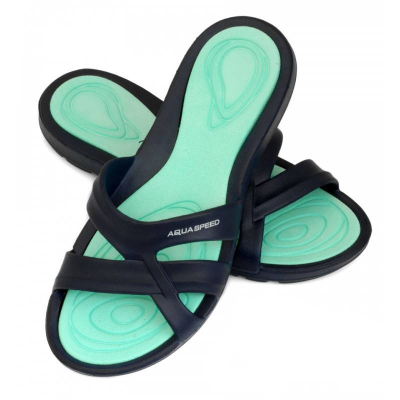 AQUA SPEED Plavecká obuv do bazénu Panama Navy Blue/Turquoise Pattern 10 38
