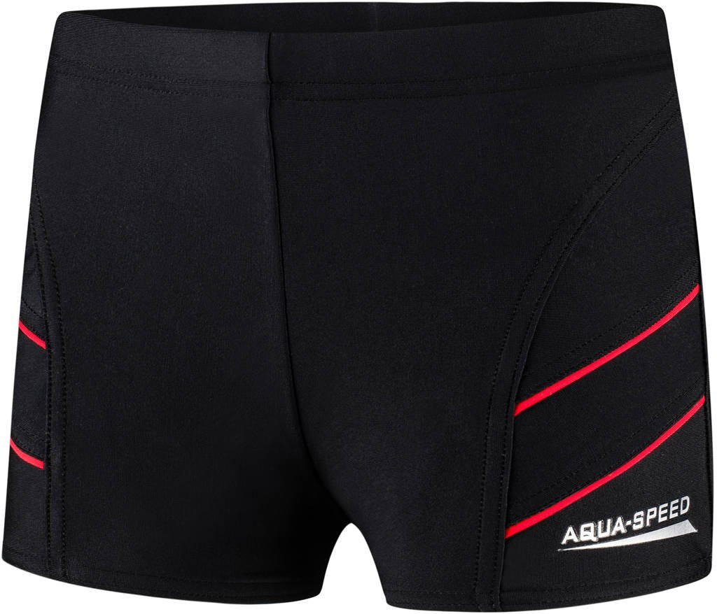AQUA SPEED Plavecké šortky Andy Black/Red Pattern 16 122