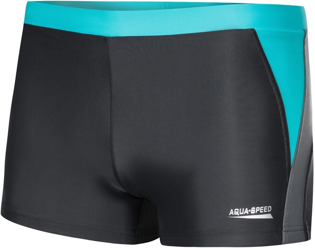 AQUA SPEED Plavecké šortky Dario Grey/Turquoise Pattern 32 L