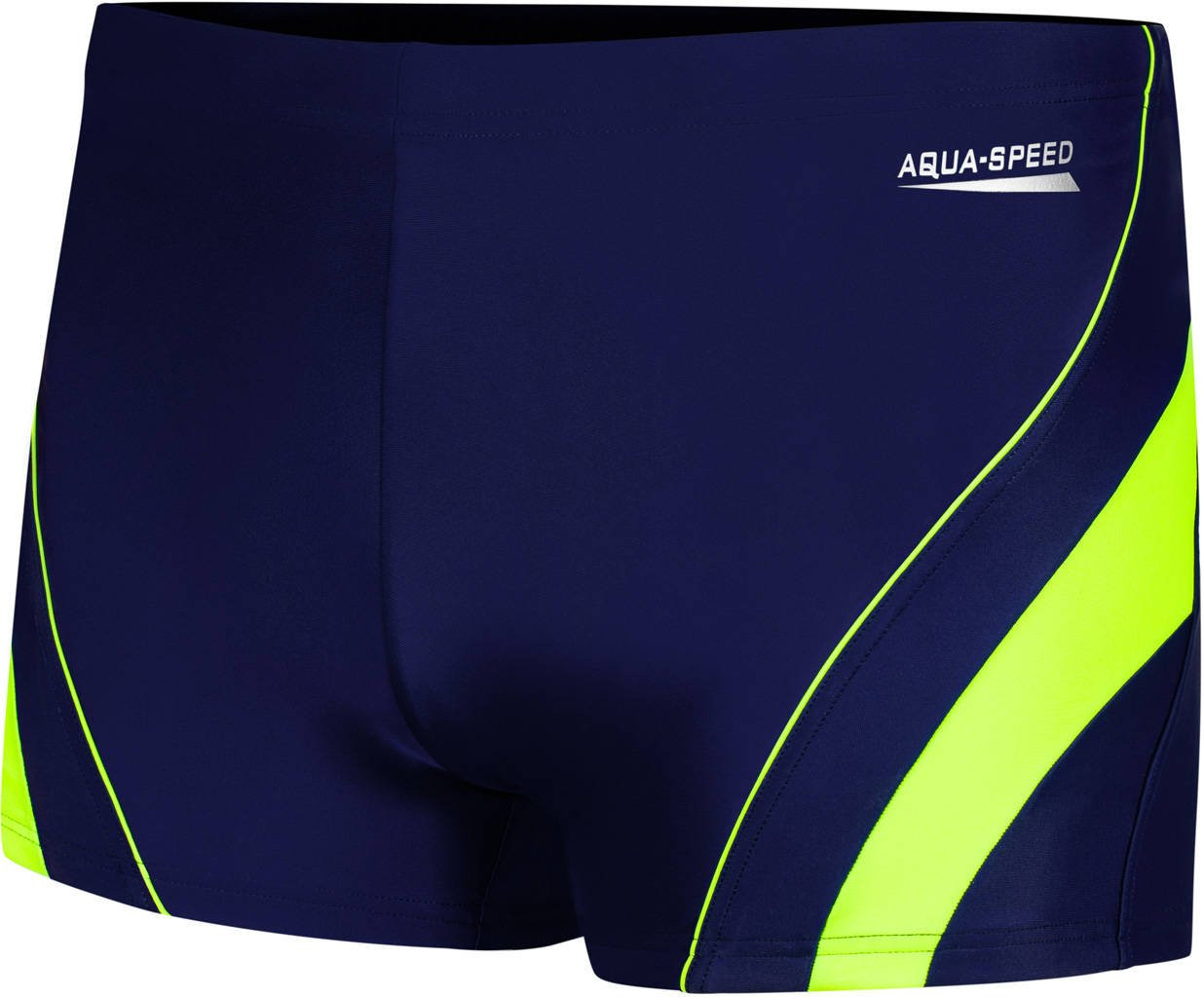 AQUA SPEED Plavecké šortky Dennis Navy Blue/Green Pattern 01 XL