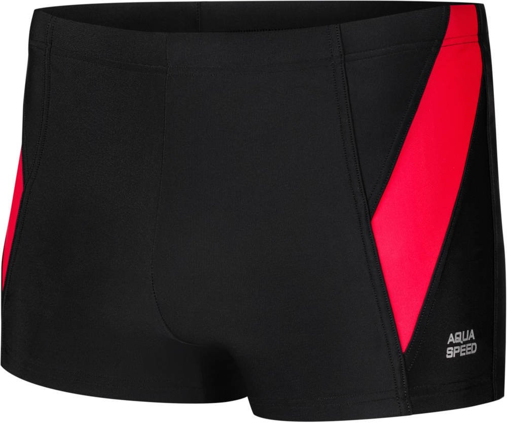 AQUA SPEED Plavecké šortky Logan Black/Red Pattern 16 L