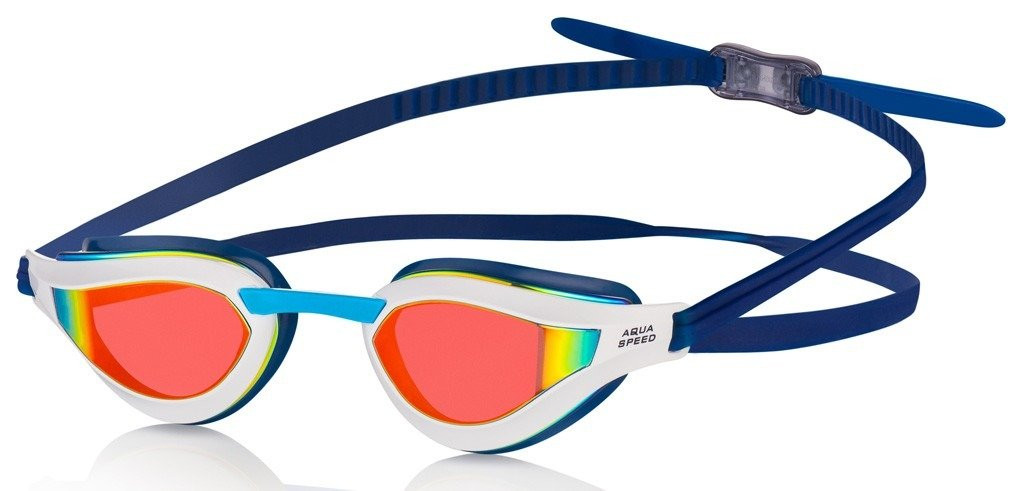 Plavecké brýle AQUA SPEED Rapid Mirror White/Navy Blue Pattern 51 M/L