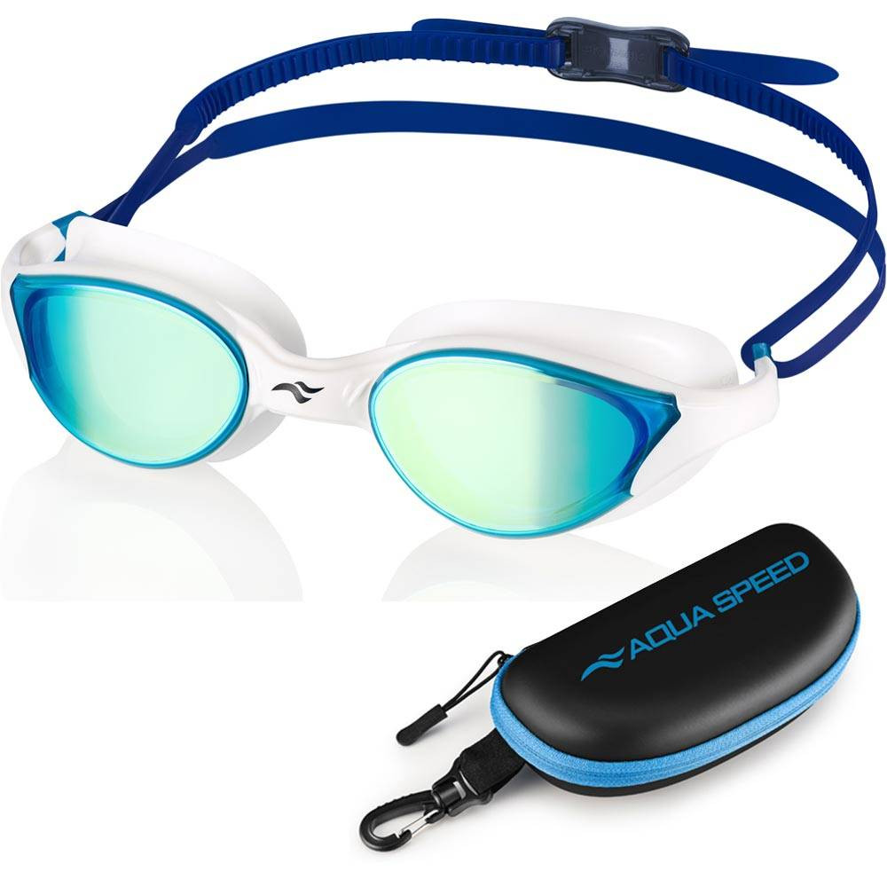 AQUA SPEED Plavecké brýle Vortex Mirror&Case White/Blue Pattern 51 M/L