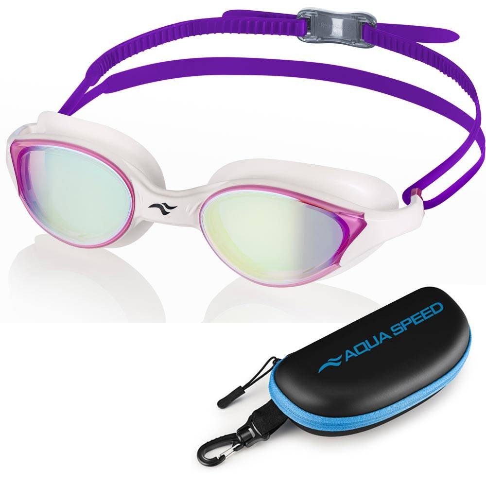 Plavecké brýle AQUA SPEED Vortex Mirror&Case White/Violet Pattern 59 M/L