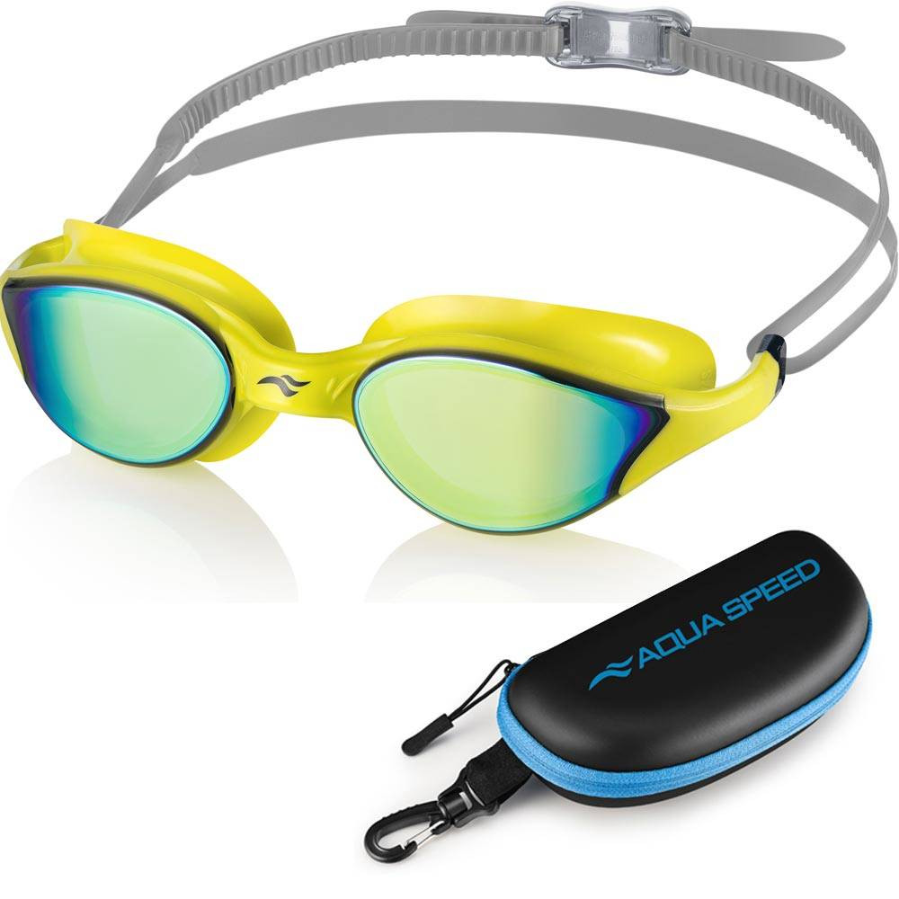 Plavecké brýle AQUA SPEED Vortex Mirror&Case Yellow Pattern 38 M/L