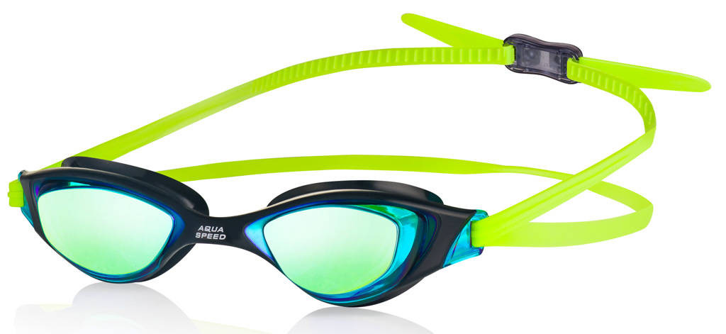 Plavecké brýle AQUA SPEED Xeno Mirror Navy Blue/Yellow/Green Pattern 38 L