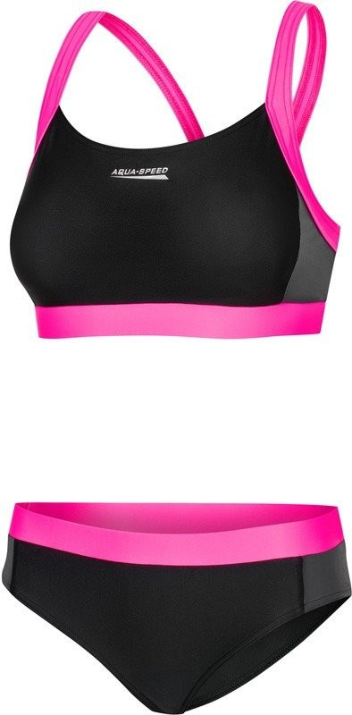 AQUA SPEED Plavky Naomi Black/Grey/Pink Pattern 139 XL (42)